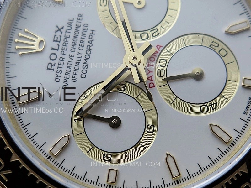 Daytona 126518 904L YG QF Best Edition White Dial White Subdial on Oysterflex Strap SA4131