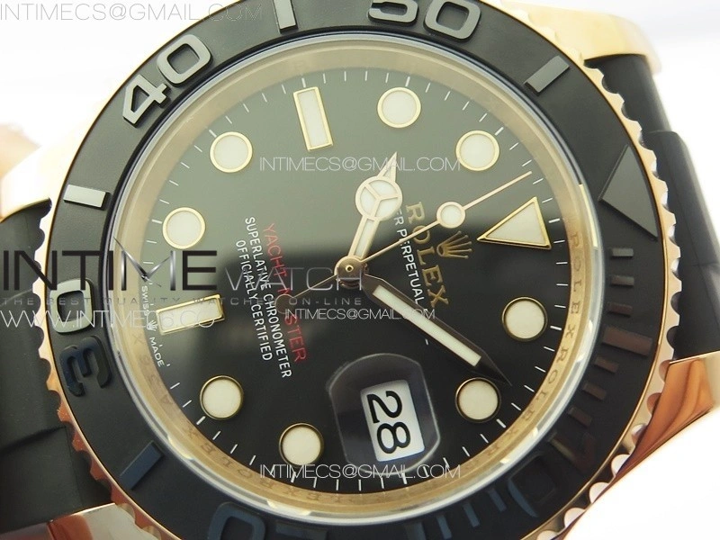Yacht-Master 126655 RG VSF 1:1 Best Edition Black Ceramic Bezel on Oysterflex Rubber Strap VS3235