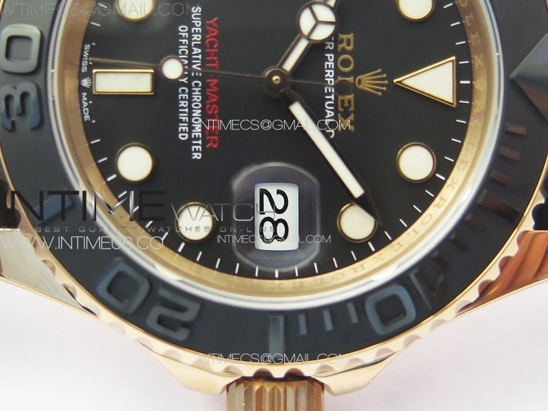 Yacht-Master 126655 RG VSF 1:1 Best Edition Black Ceramic Bezel on Oysterflex Rubber Strap VS3235