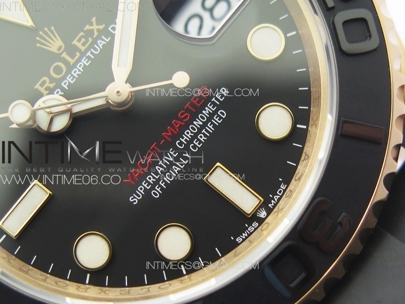 Yacht-Master 126655 RG VSF 1:1 Best Edition Black Ceramic Bezel on Oysterflex Rubber Strap VS3235