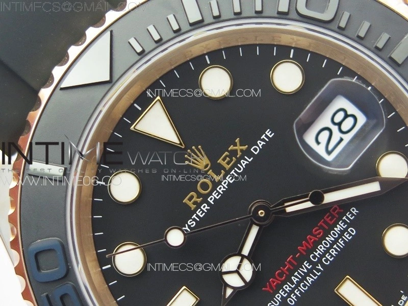 Yacht-Master 126655 RG VSF 1:1 Best Edition Black Ceramic Bezel on Oysterflex Rubber Strap VS3235