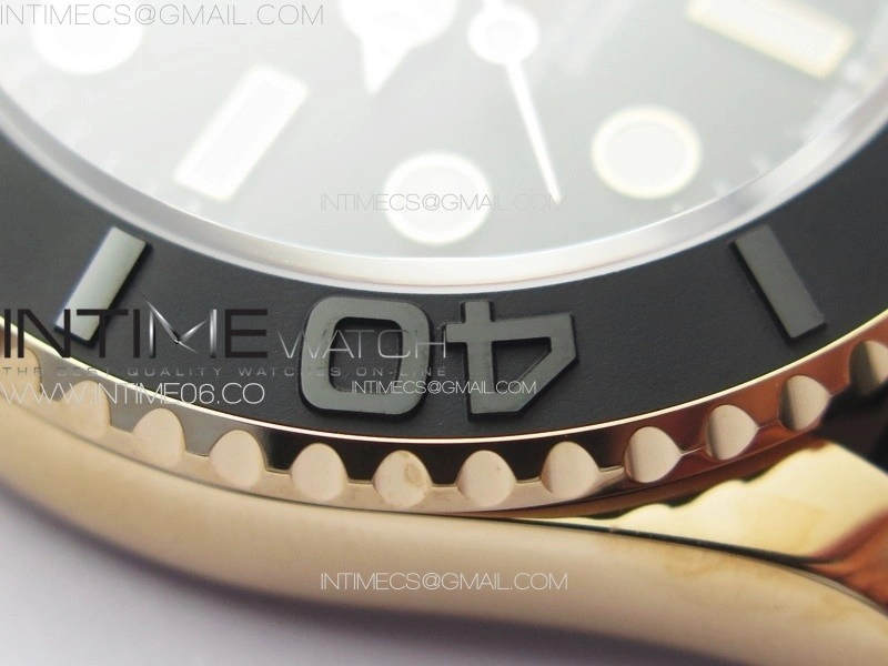Yacht-Master 126655 RG VSF 1:1 Best Edition Black Ceramic Bezel on Oysterflex Rubber Strap VS3235