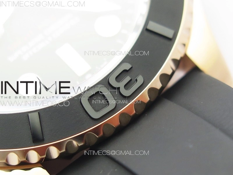 Yacht-Master 126655 RG VSF 1:1 Best Edition Black Ceramic Bezel on Oysterflex Rubber Strap VS3235
