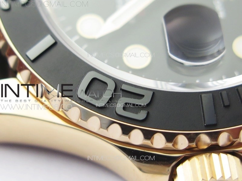 Yacht-Master 126655 RG VSF 1:1 Best Edition Black Ceramic Bezel on Oysterflex Rubber Strap VS3235