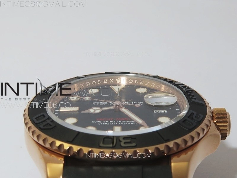 Yacht-Master 126655 RG VSF 1:1 Best Edition Black Ceramic Bezel on Oysterflex Rubber Strap VS3235