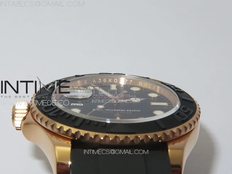 Yacht-Master 126655 RG VSF 1:1 Best Edition Black Ceramic Bezel on Oysterflex Rubber Strap VS3235