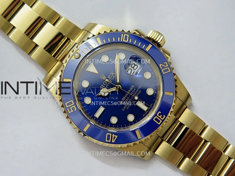 Submariner 116618LB Blue Ceramic Bezel YG VSF 1:1 Best Edition Blue Dial On YG Bracelet DD3135
