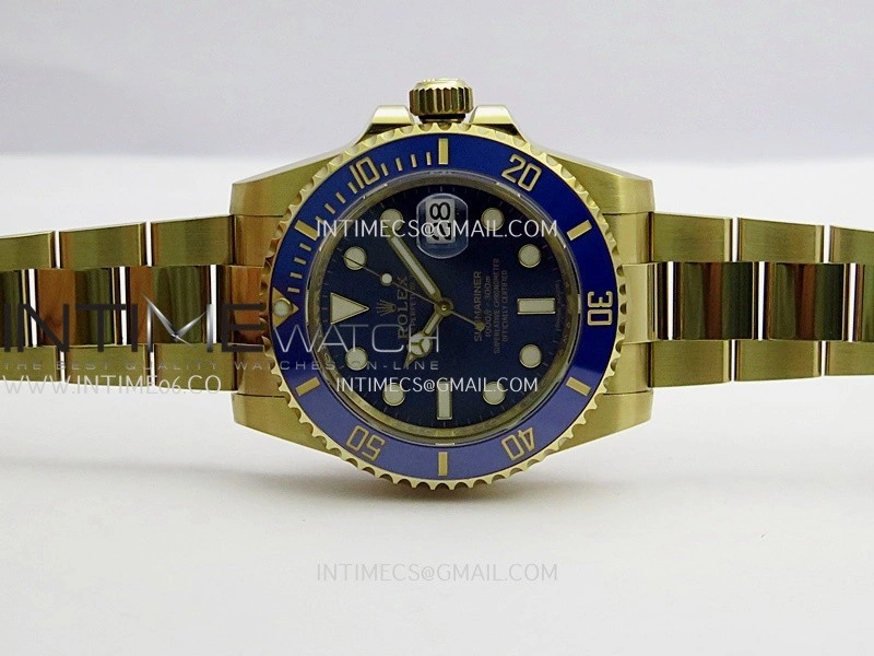 Submariner 116618LB Blue Ceramic Bezel YG VSF 1:1 Best Edition Blue Dial On YG Bracelet DD3135