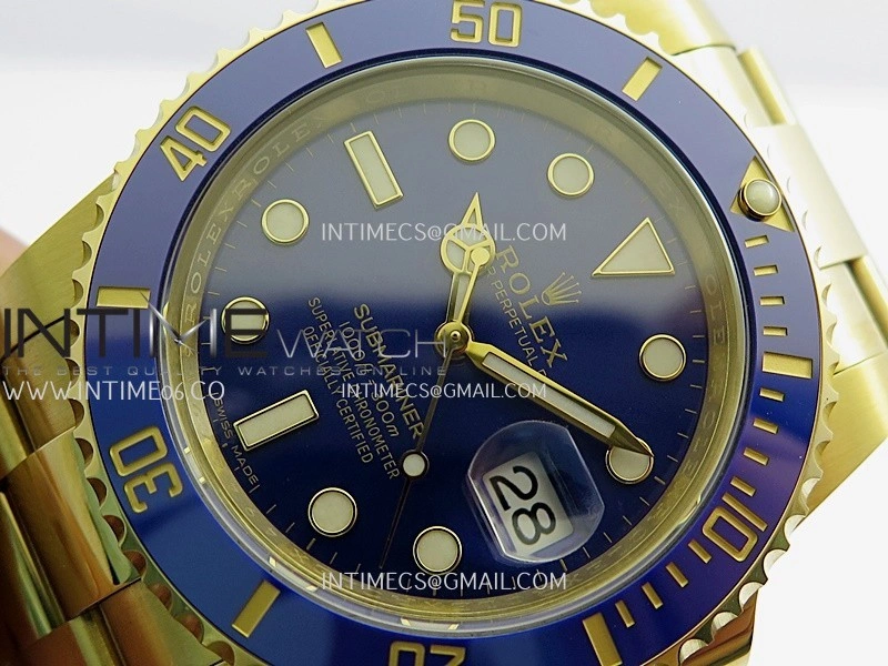 Submariner 116618LB Blue Ceramic Bezel YG VSF 1:1 Best Edition Blue Dial On YG Bracelet DD3135