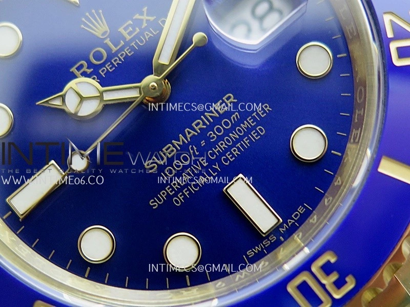 Submariner 116618LB Blue Ceramic Bezel YG VSF 1:1 Best Edition Blue Dial On YG Bracelet DD3135