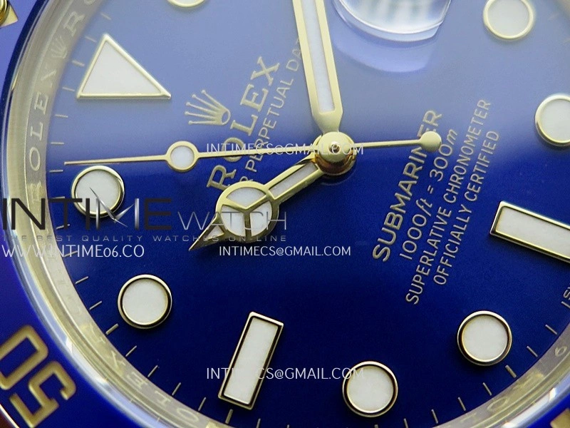 Submariner 116618LB Blue Ceramic Bezel YG VSF 1:1 Best Edition Blue Dial On YG Bracelet DD3135