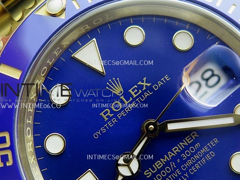 Submariner 116618LB Blue Ceramic Bezel YG VSF 1:1 Best Edition Blue Dial On YG Bracelet DD3135