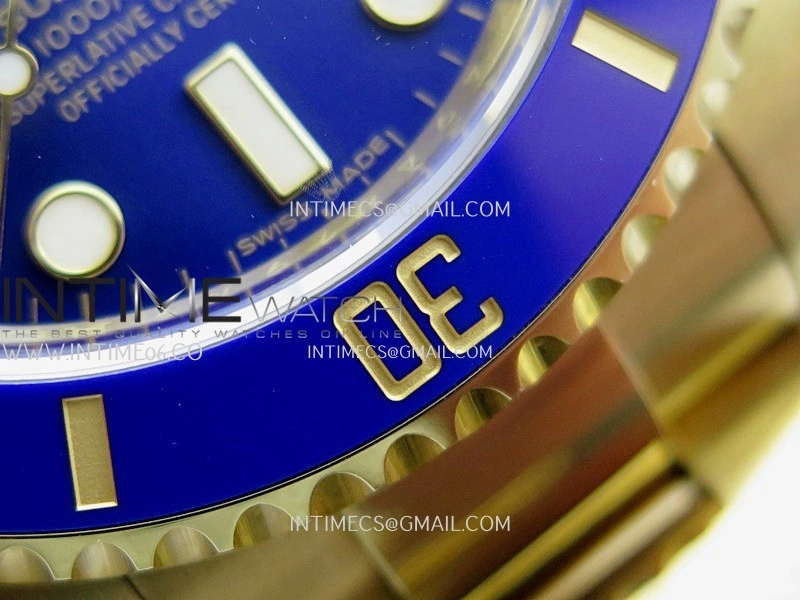Submariner 116618LB Blue Ceramic Bezel YG VSF 1:1 Best Edition Blue Dial On YG Bracelet DD3135