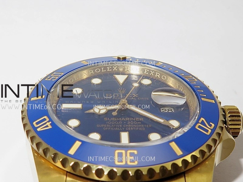 Submariner 116618LB Blue Ceramic Bezel YG VSF 1:1 Best Edition Blue Dial On YG Bracelet DD3135