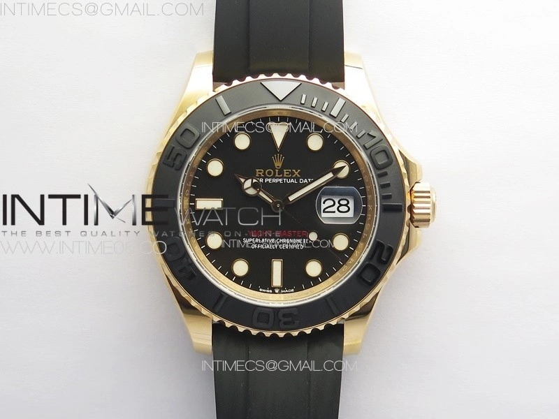 Yacht-Master 126655 RG C+F 1:1 Best Edition Black Ceramic Bezel on Oysterflex Rubber Strap VR3235