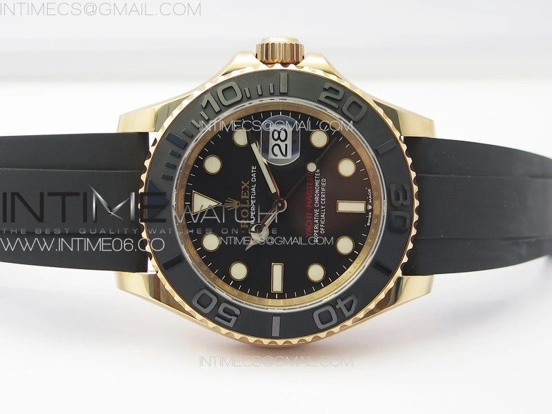 Yacht-Master 126655 RG C+F 1:1 Best Edition Black Ceramic Bezel on Oysterflex Rubber Strap VR3235