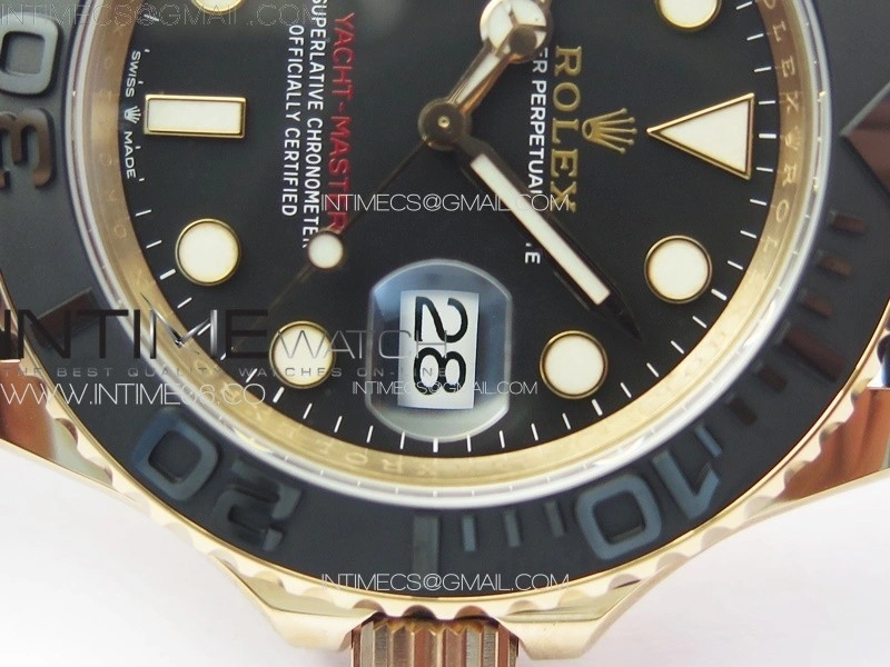 Yacht-Master 126655 RG C+F 1:1 Best Edition Black Ceramic Bezel on Oysterflex Rubber Strap VR3235