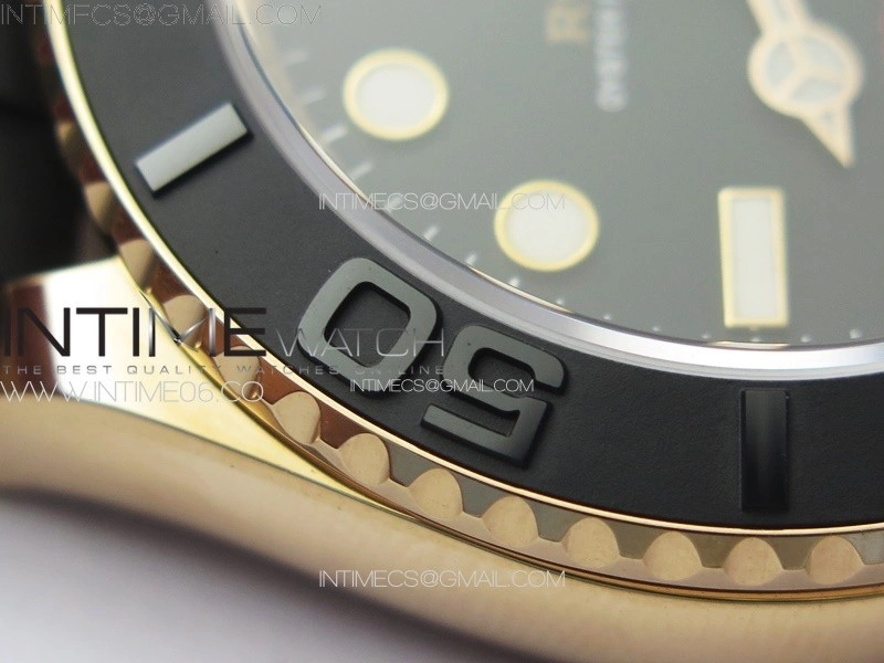 Yacht-Master 126655 RG C+F 1:1 Best Edition Black Ceramic Bezel on Oysterflex Rubber Strap VR3235