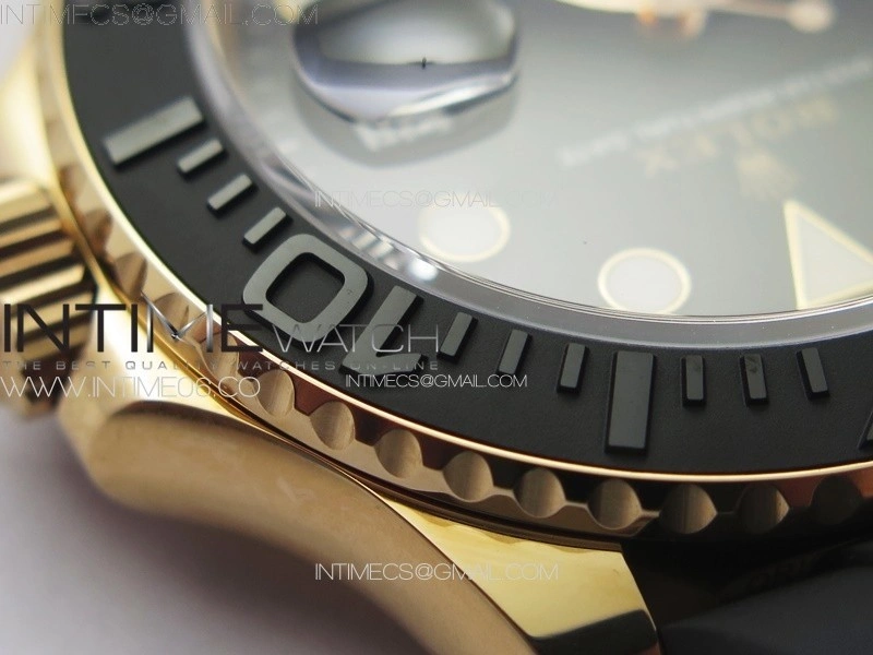 Yacht-Master 126655 RG C+F 1:1 Best Edition Black Ceramic Bezel on Oysterflex Rubber Strap VR3235