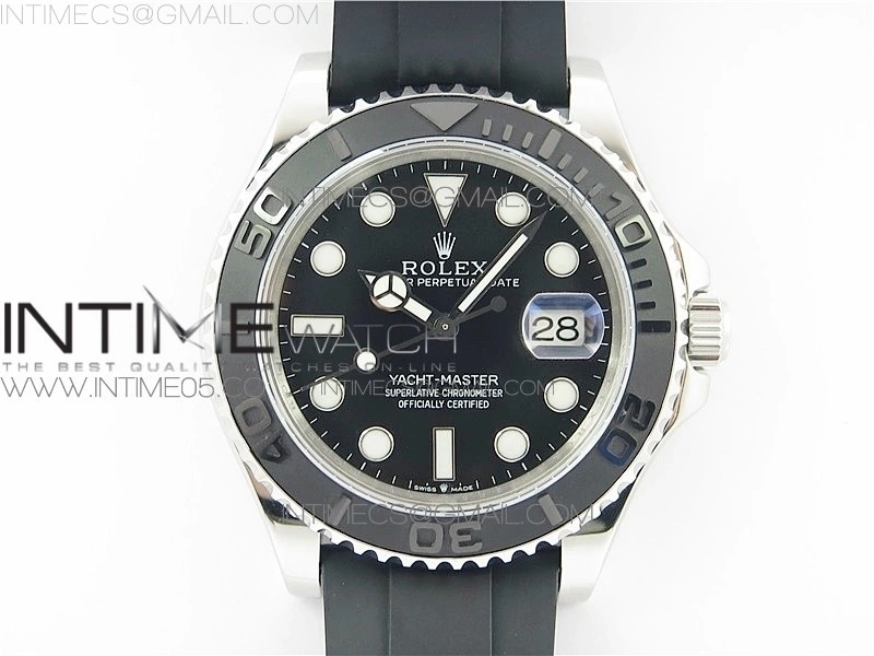 Yacht-Master 42mm 226659 316L BP 1:1 Best Edition 3D Black Ceramic Bezel on Black Rubber Strap SA3235