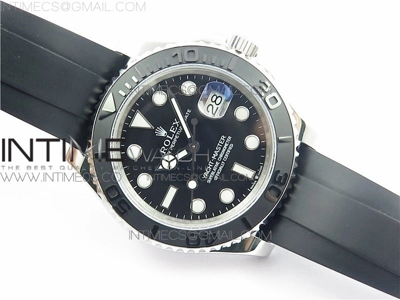 Yacht-Master 42mm 226659 316L BP 1:1 Best Edition 3D Black Ceramic Bezel on Black Rubber Strap SA3235