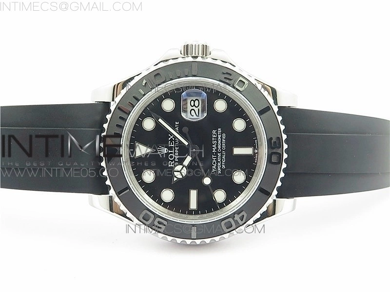 Yacht-Master 42mm 226659 316L BP 1:1 Best Edition 3D Black Ceramic Bezel on Black Rubber Strap SA3235