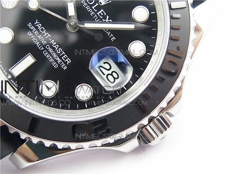 Yacht-Master 42mm 226659 316L BP 1:1 Best Edition 3D Black Ceramic Bezel on Black Rubber Strap SA3235