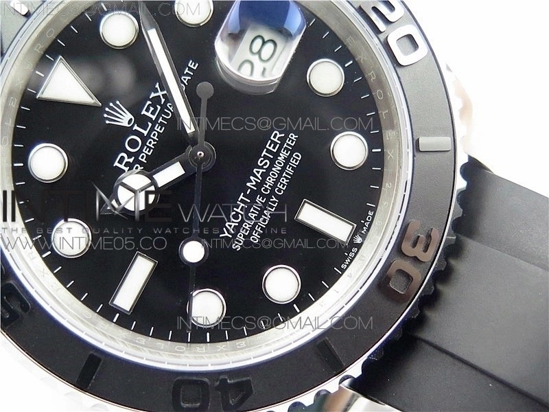 Yacht-Master 42mm 226659 316L BP 1:1 Best Edition 3D Black Ceramic Bezel on Black Rubber Strap SA3235