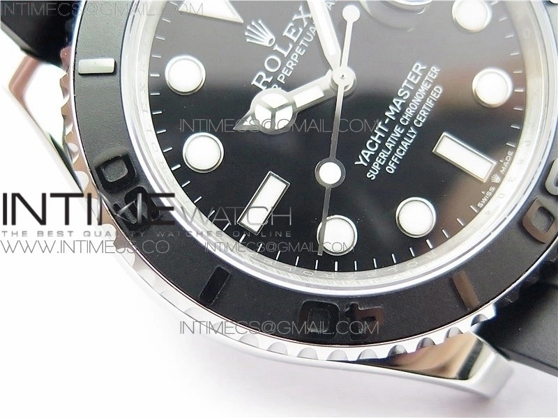 Yacht-Master 42mm 226659 316L BP 1:1 Best Edition 3D Black Ceramic Bezel on Black Rubber Strap SA3235
