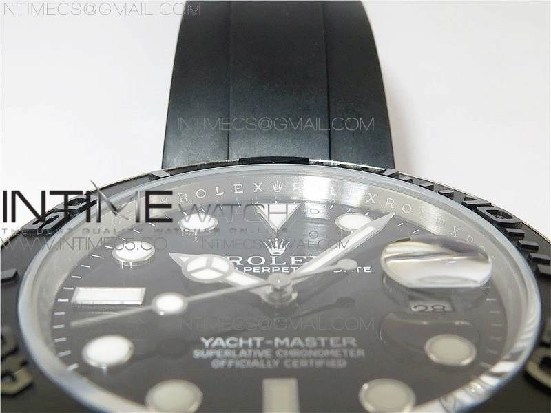 Yacht-Master 42mm 226659 316L BP 1:1 Best Edition 3D Black Ceramic Bezel on Black Rubber Strap SA3235