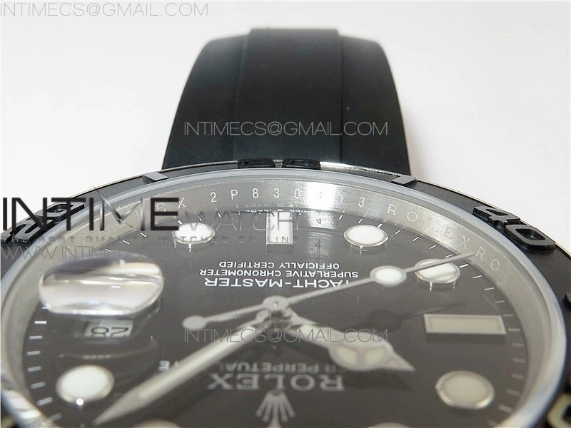 Yacht-Master 42mm 226659 316L BP 1:1 Best Edition 3D Black Ceramic Bezel on Black Rubber Strap SA3235