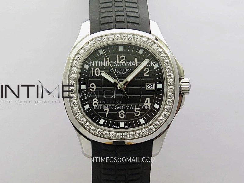 Aquanaut 5267 SS PPF 1:1 Best Edition Black Textured Dial On Black Rubber Strap Ronda Quartz