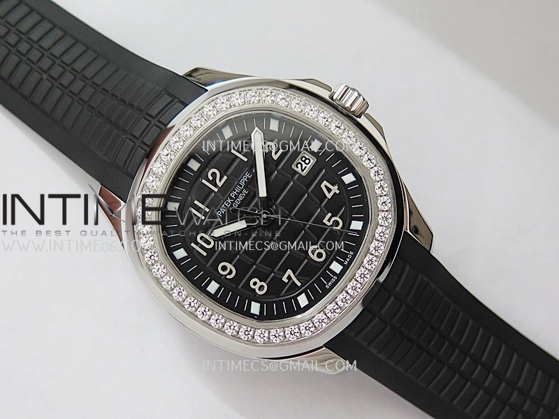 Aquanaut 5267 SS PPF 1:1 Best Edition Black Textured Dial On Black Rubber Strap Ronda Quartz