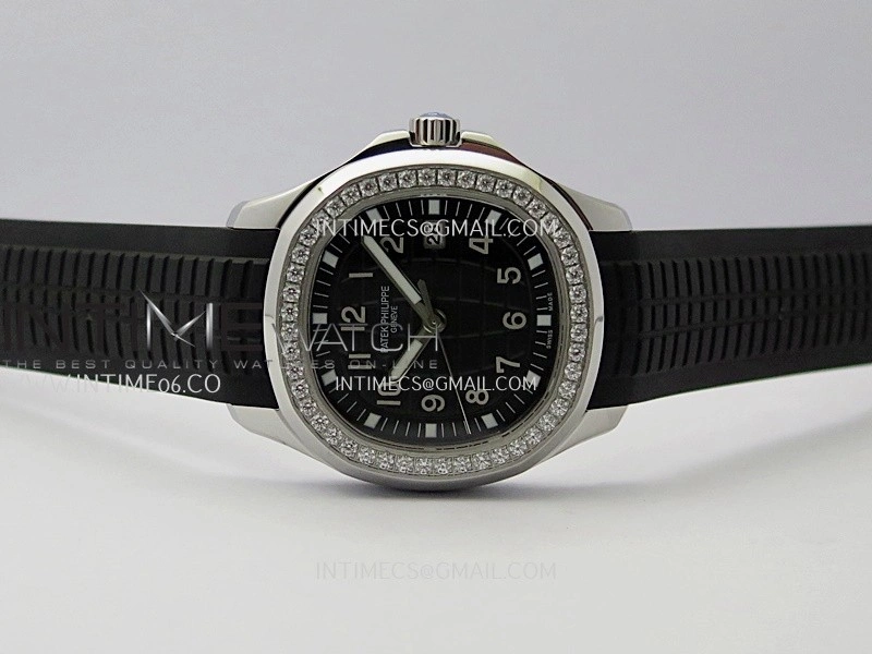 Aquanaut 5267 SS PPF 1:1 Best Edition Black Textured Dial On Black Rubber Strap Ronda Quartz