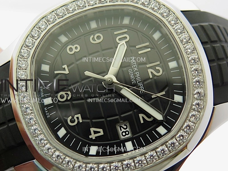 Aquanaut 5267 SS PPF 1:1 Best Edition Black Textured Dial On Black Rubber Strap Ronda Quartz