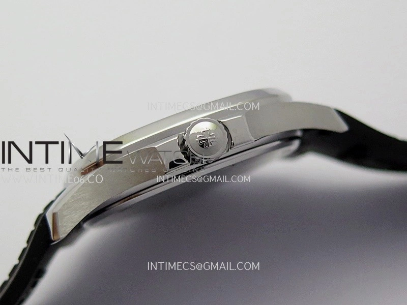 Aquanaut 5267 SS PPF 1:1 Best Edition Black Textured Dial On Black Rubber Strap Ronda Quartz