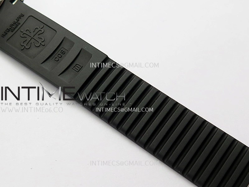 Aquanaut 5267 SS PPF 1:1 Best Edition Black Textured Dial On Black Rubber Strap Ronda Quartz