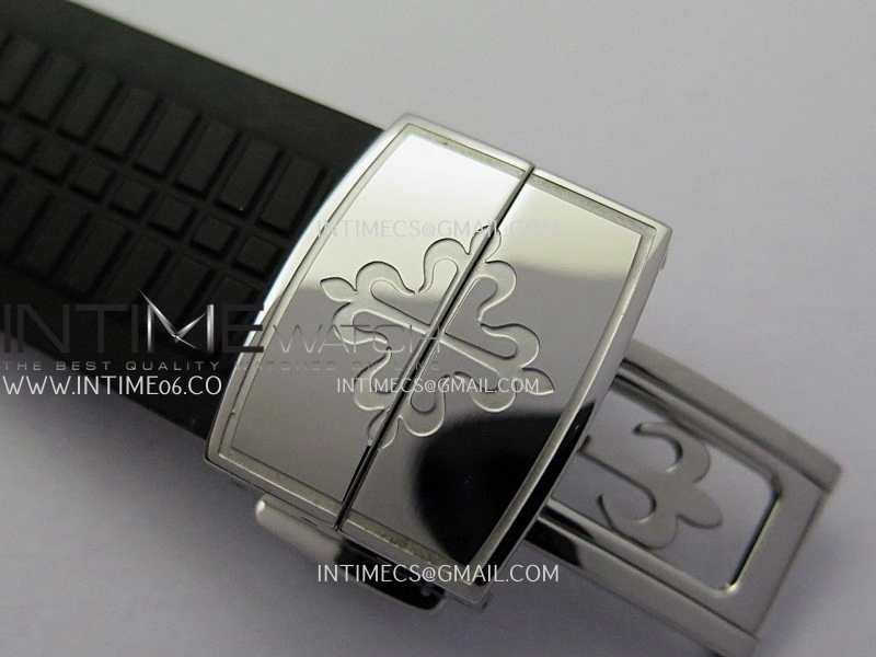 Aquanaut 5267 SS PPF 1:1 Best Edition Black Textured Dial On Black Rubber Strap Ronda Quartz
