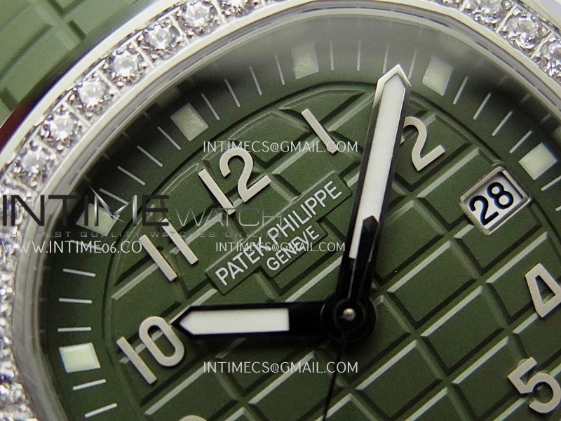 Aquanaut 5267 SS PPF 1:1 Best Edition Green Textured Dial On Green Rubber Strap Ronda Quartz