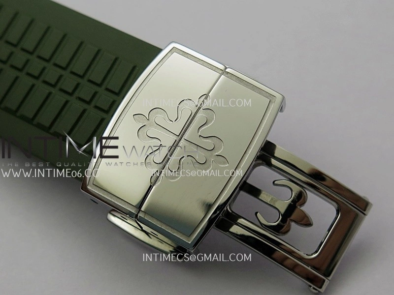 Aquanaut 5267 SS PPF 1:1 Best Edition Green Textured Dial On Green Rubber Strap Ronda Quartz