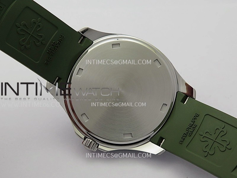 Aquanaut 5267 SS PPF 1:1 Best Edition Green Textured Dial On Green Rubber Strap Ronda Quartz