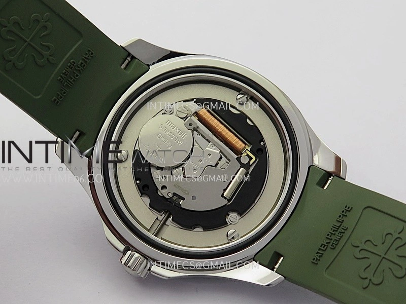 Aquanaut 5267 SS PPF 1:1 Best Edition Green Textured Dial On Green Rubber Strap Ronda Quartz