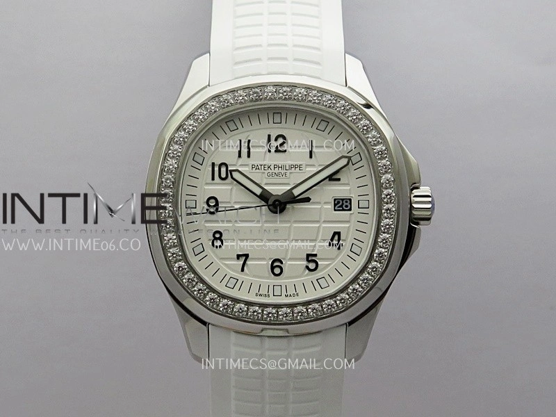 Aquanaut 5267 SS PPF 1:1 Best Edition White Textured Dial On White Rubber Strap Ronda Quartz