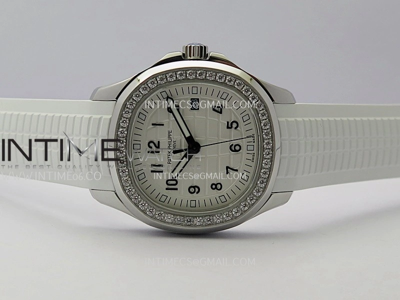 Aquanaut 5267 SS PPF 1:1 Best Edition White Textured Dial On White Rubber Strap Ronda Quartz
