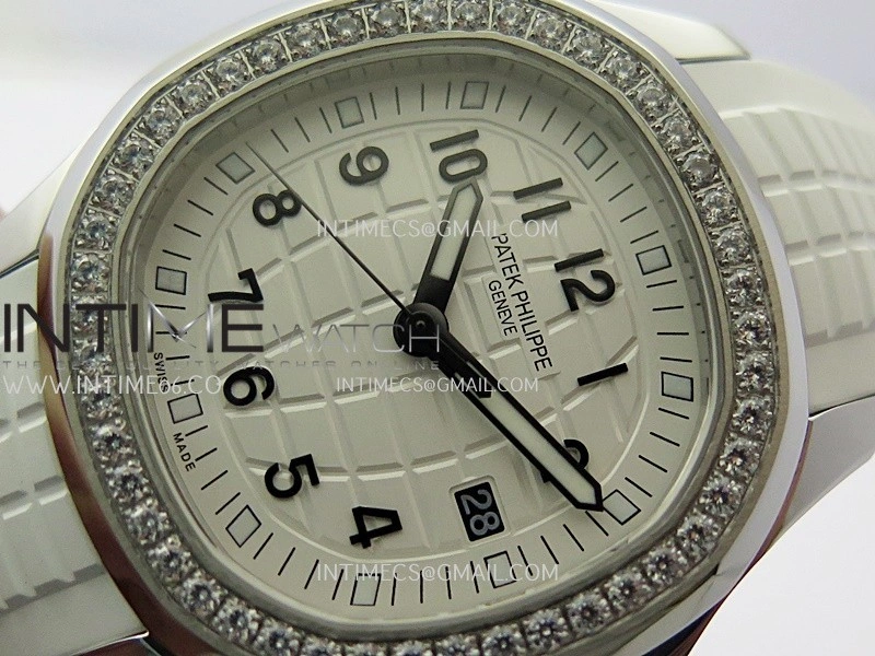 Aquanaut 5267 SS PPF 1:1 Best Edition White Textured Dial On White Rubber Strap Ronda Quartz