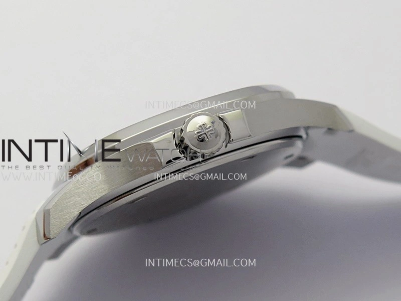 Aquanaut 5267 SS PPF 1:1 Best Edition White Textured Dial On White Rubber Strap Ronda Quartz