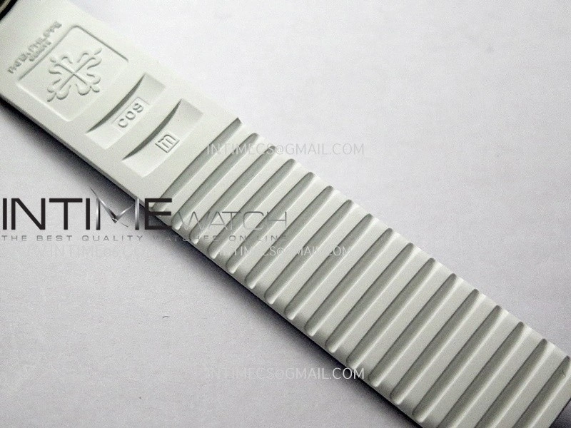 Aquanaut 5267 SS PPF 1:1 Best Edition White Textured Dial On White Rubber Strap Ronda Quartz