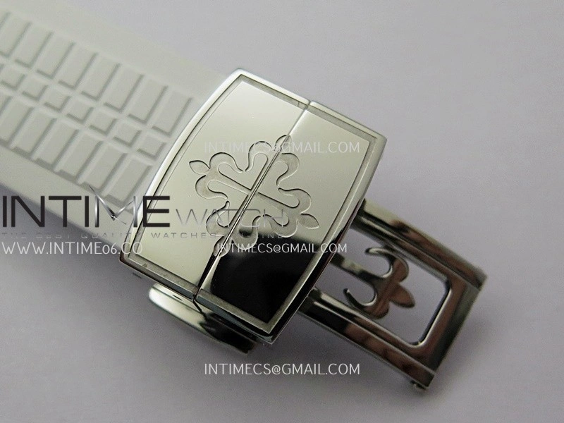 Aquanaut 5267 SS PPF 1:1 Best Edition White Textured Dial On White Rubber Strap Ronda Quartz