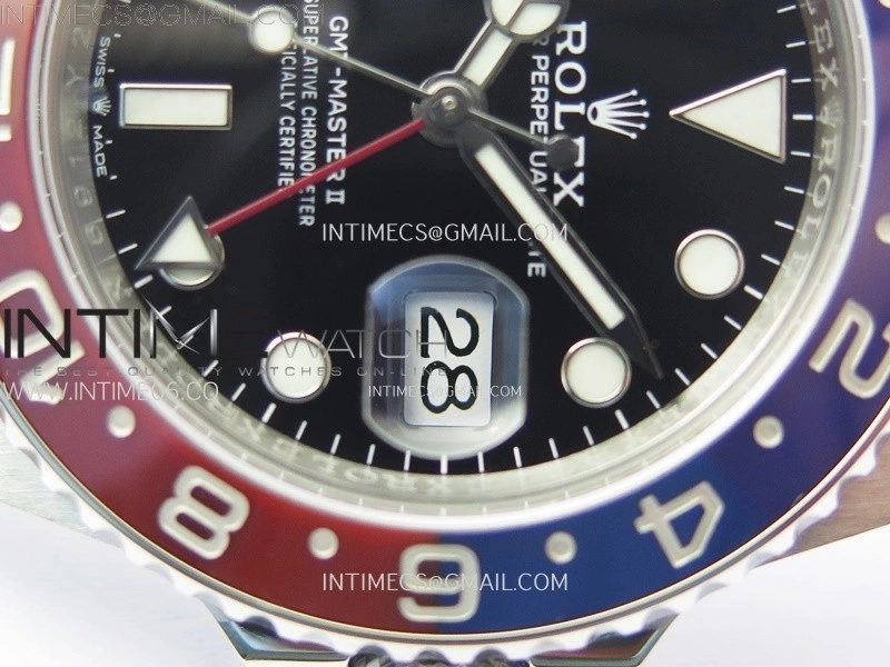 GMT-Master II 126710 Blue Red Ceramic C+F 1:1 Best Edition Black Dial on Oyster Bracelet SH3285 CHS