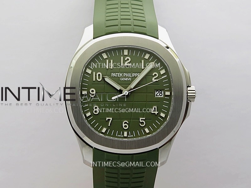 Aquanaut 5168G 42mm Gain Weight APWF 1:1 Best Edition Green Dial on Green Rubber Strap 324CS